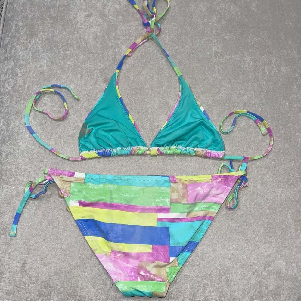 Echo Multi Colored Retro String Bikini. Adjustabl… - image 2